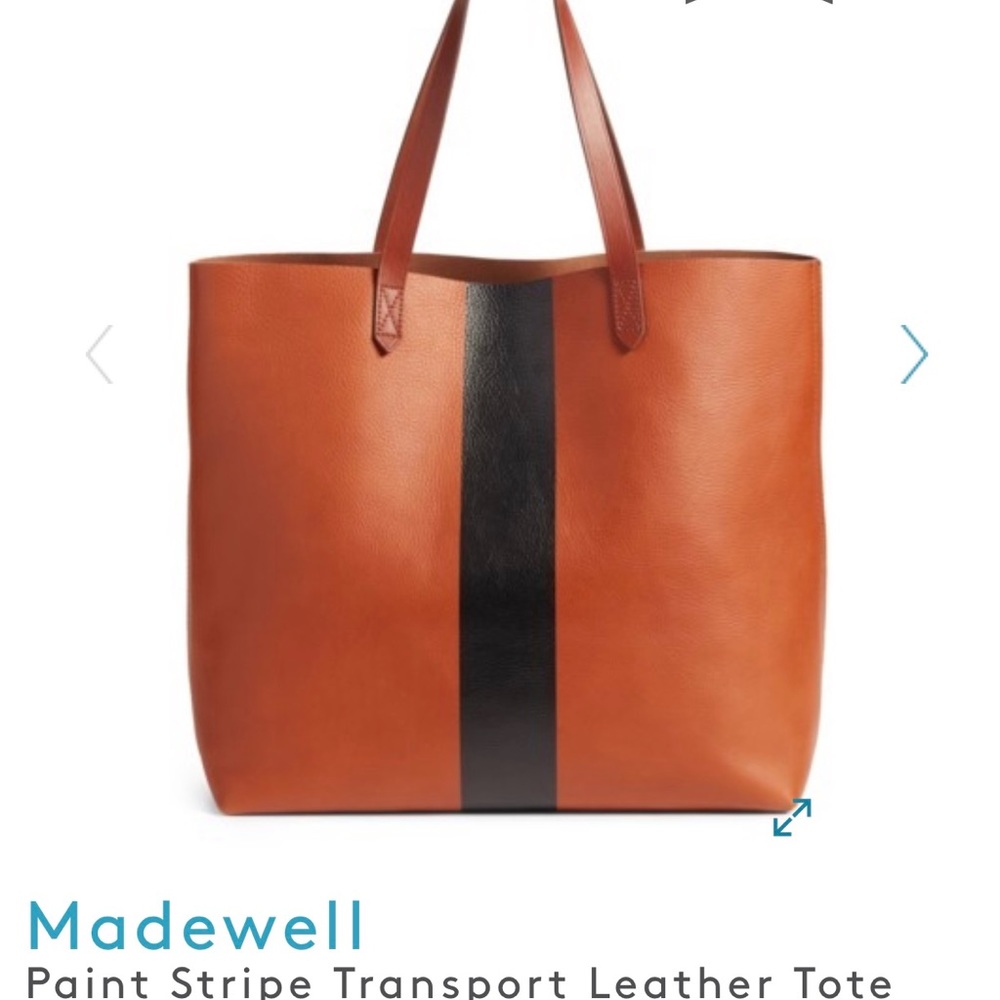 Madewell Paint Stripe Leather Transport Tote